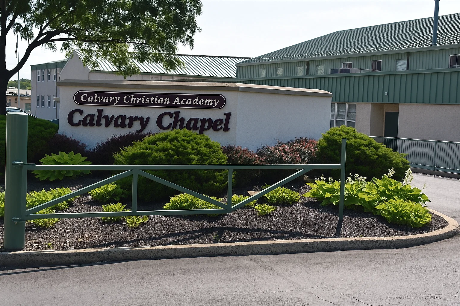 Exterior of Calvary Christian Academy Philadelphia campus in warm morning light