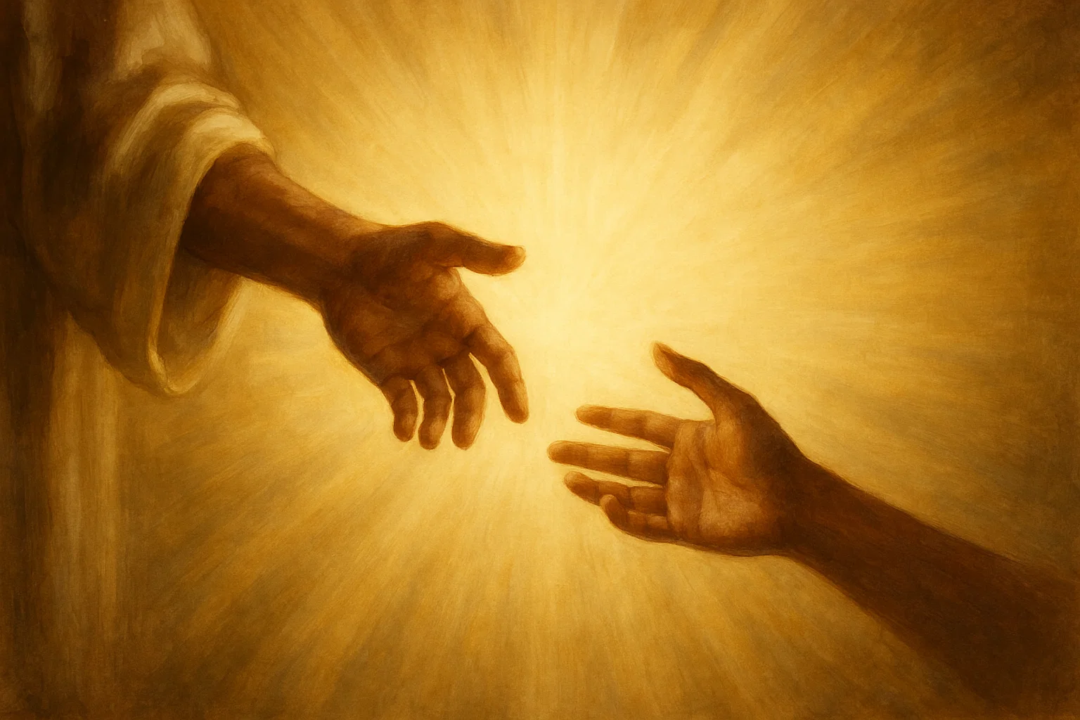 Hands in light showing grace and love from Christ