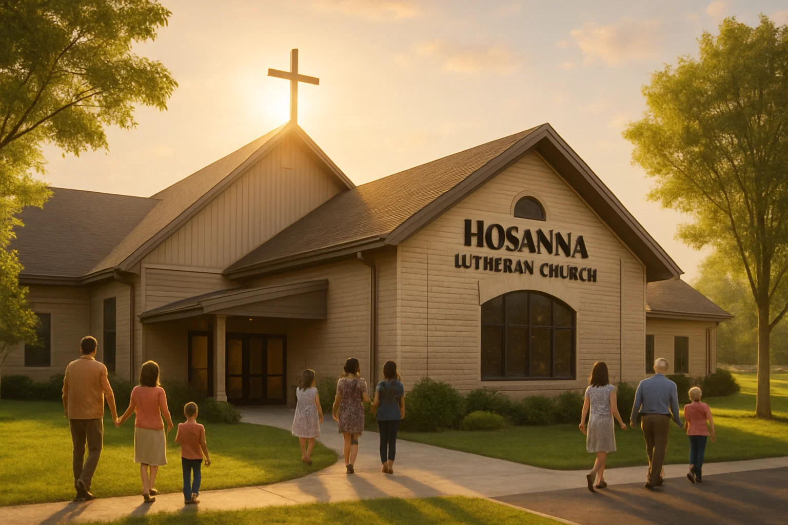 Hosanna Lutheran Church in Lakeville Minnesota welcoming worshippers